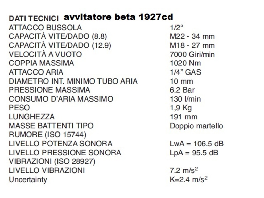 AVVITATORE BETA modelli 1927CD e 1927P da 1/2" in vendita - foto 2