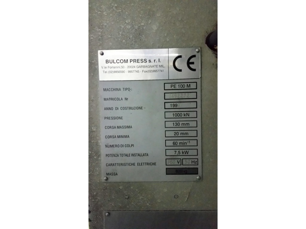 PRESSA ECCENTRICE BULCOM 100 TON in vendita - foto 3