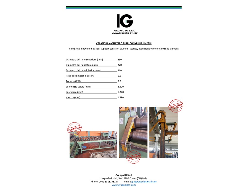 Calandra a 4 rulli con guide rettilinee - 4 roll linear guides plate bending machine in vendita - foto 1