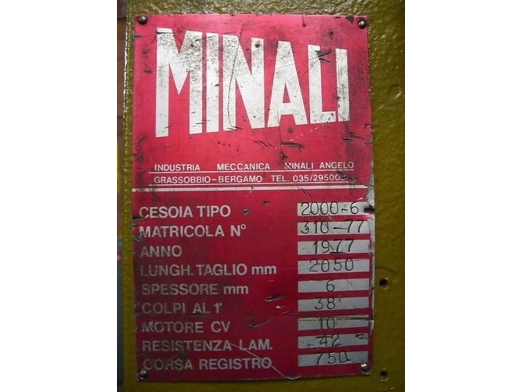 Cesoia meccanica MINALI 2000x6 in vendita - foto 2