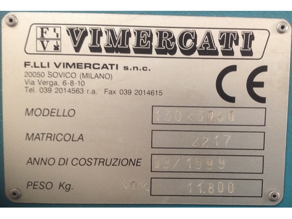 Pressa Piegatrice F.lli Vimercati Mod. 130 x 3050 CE in vendita - foto 4