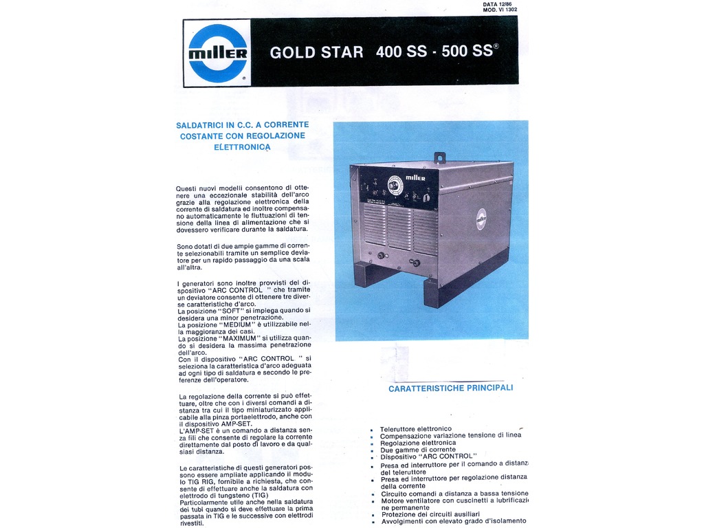 Saldatrice Miller gold star 400 ss 00 ss in vendita - foto 5
