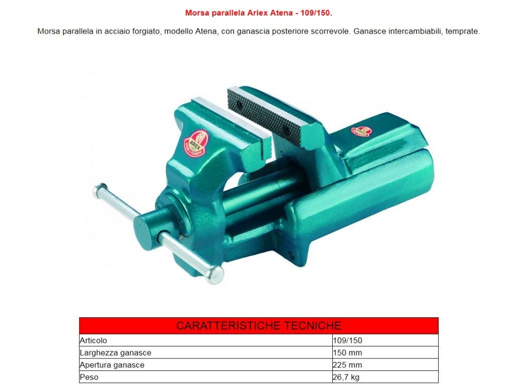 Morsa da banco Ariex Atena 109/150 in vendita - foto 5