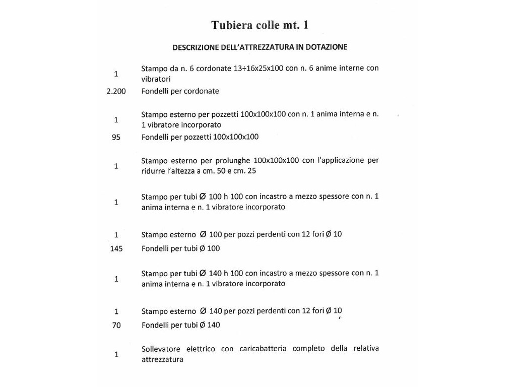 Tubiera COLLE mt. 1 in vendita - foto 2