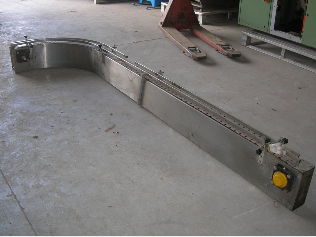 NASTRO TRASPORTATORE CURVO A 90° IN ACCIAIO INOX PER PIANO DI LAVORO (COD. MF-PK-NAS-10) in vendita - foto 3