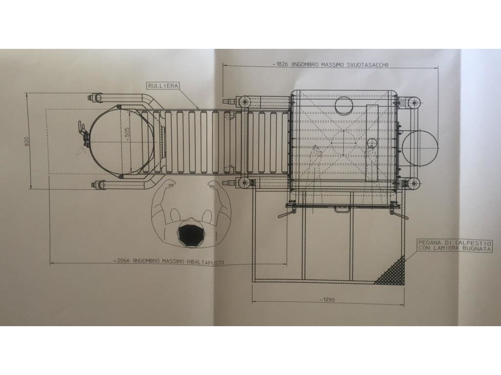 STAZIONE SVUOTASACCHI CON MULINO E RIBALTAFUSTI VIMA IMPIANTI Mod. BSD+GCM-I (cod. MF-PR-TRA-18) in vendita - foto 3
