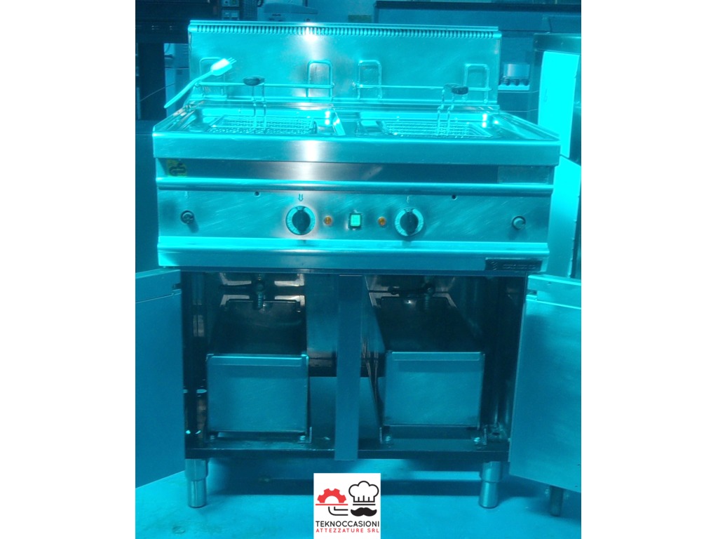 Friggitrice a gas 2 vasche Giga usata garantita in vendita - foto 2