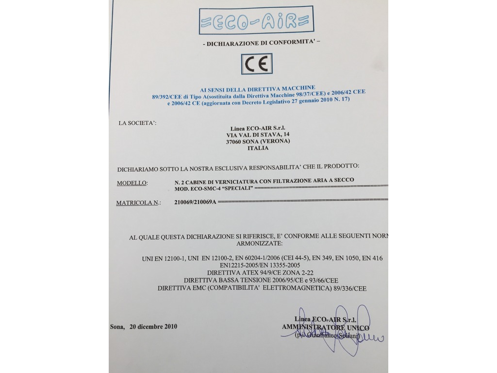 CABINA DI VERNICIATURA AI CARBONI ATTIVI in vendita - foto 2