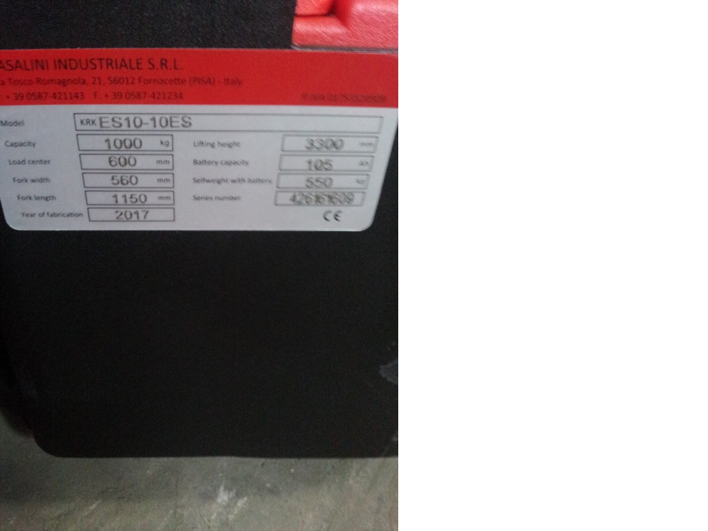 Transpallet elettrico 10 q.li / 3,30 metri - KRK METALLURGIK in vendita - foto 3