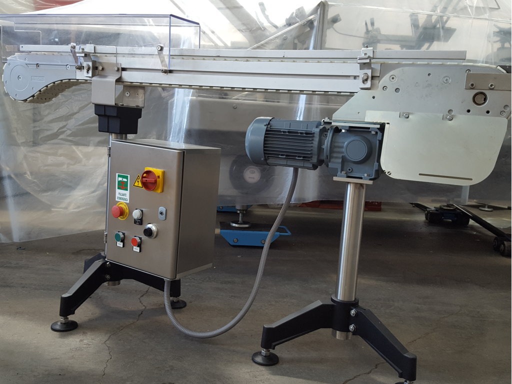 NASTRO TRASPORTATORE MOTORIZZATO A TAPPARELLE IN ACCIAIO INOX (cod. MF-PK-NAS-165) in vendita - foto 1