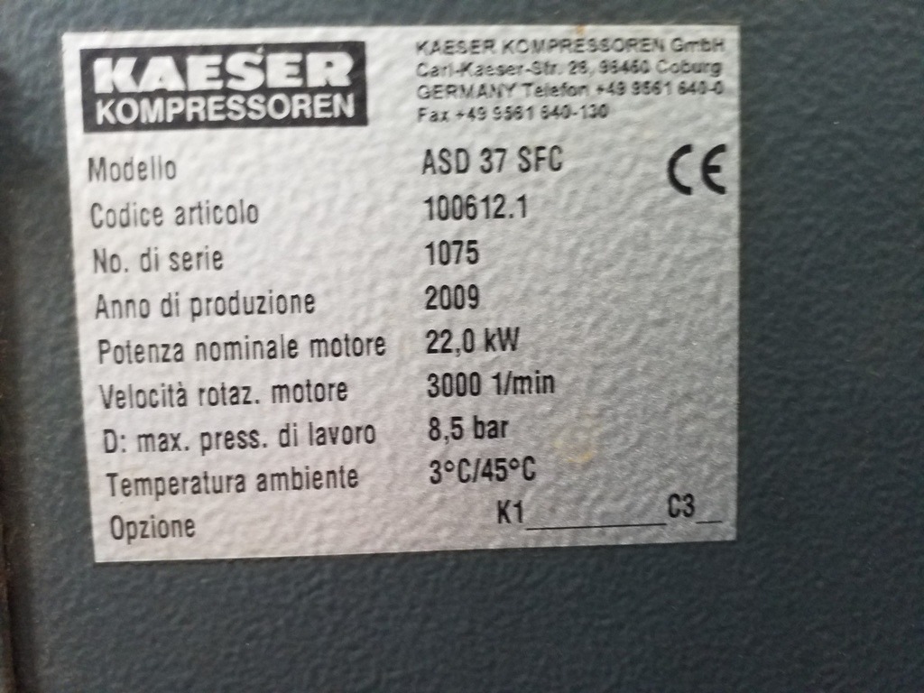 KAESER ASD 37 SFC + SCARICATORE ORIG. in vendita - foto 5