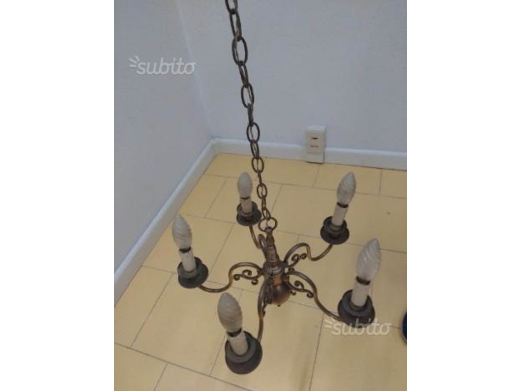 LAMPADARIO Vintage anni 50 - 5 Luci in vendita - foto 1