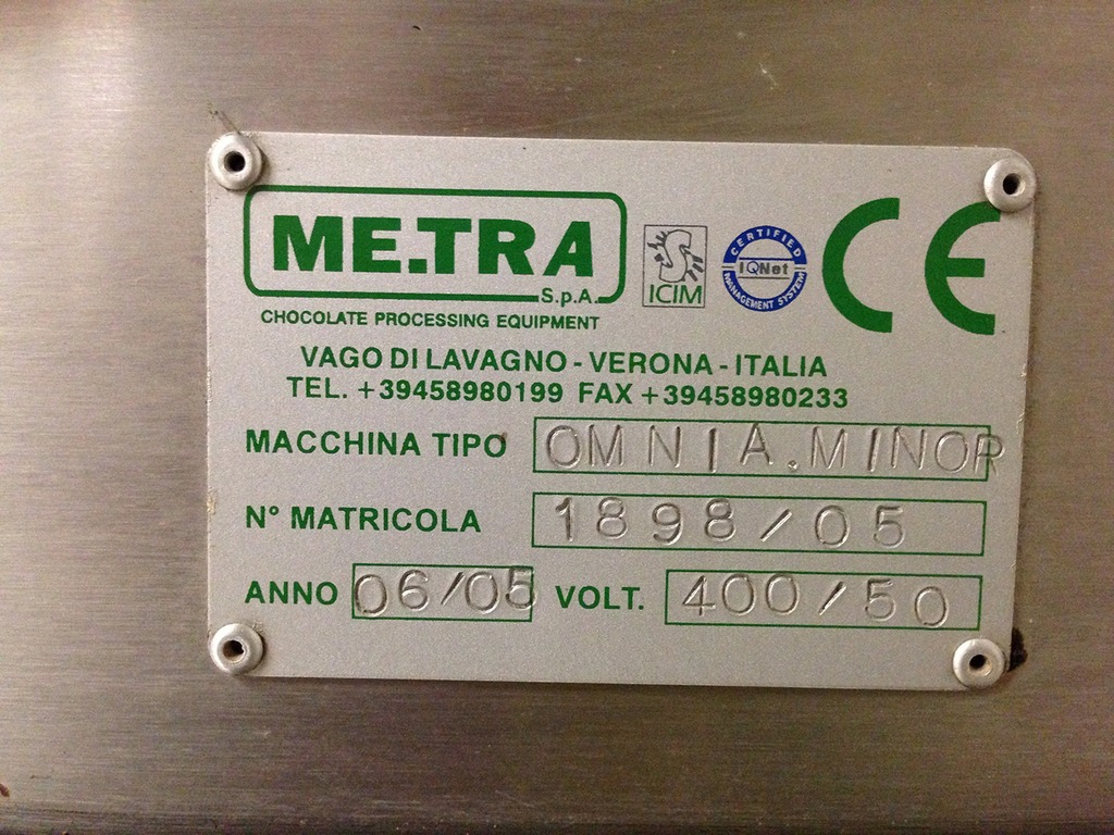 Temperatrice continua per il cioccolato Omnia Minor Metra usata + omaggio in vendita - foto 6