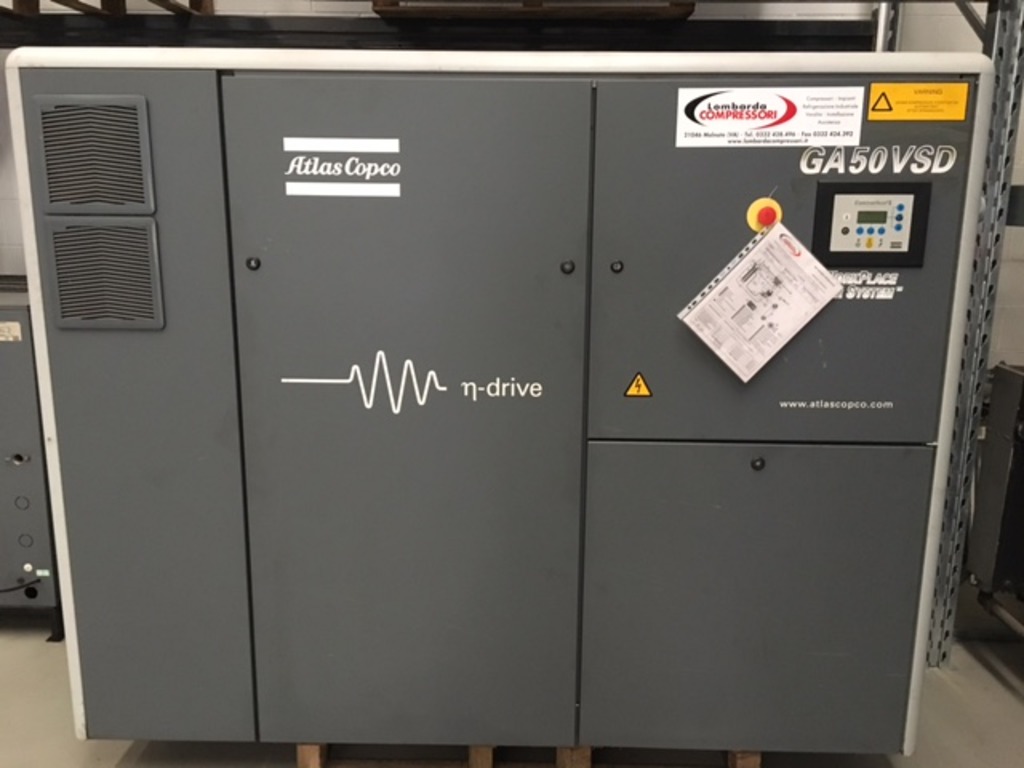 Compressore rotativo usato Atlas Copco GA 50 kw Inverter in vendita - foto 1