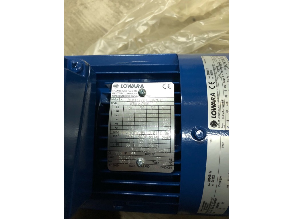 POMPA CENTRIFUGA LOWARA SHE 40-160 / 40 / P 3 FASI 4.0kW in vendita - foto 4