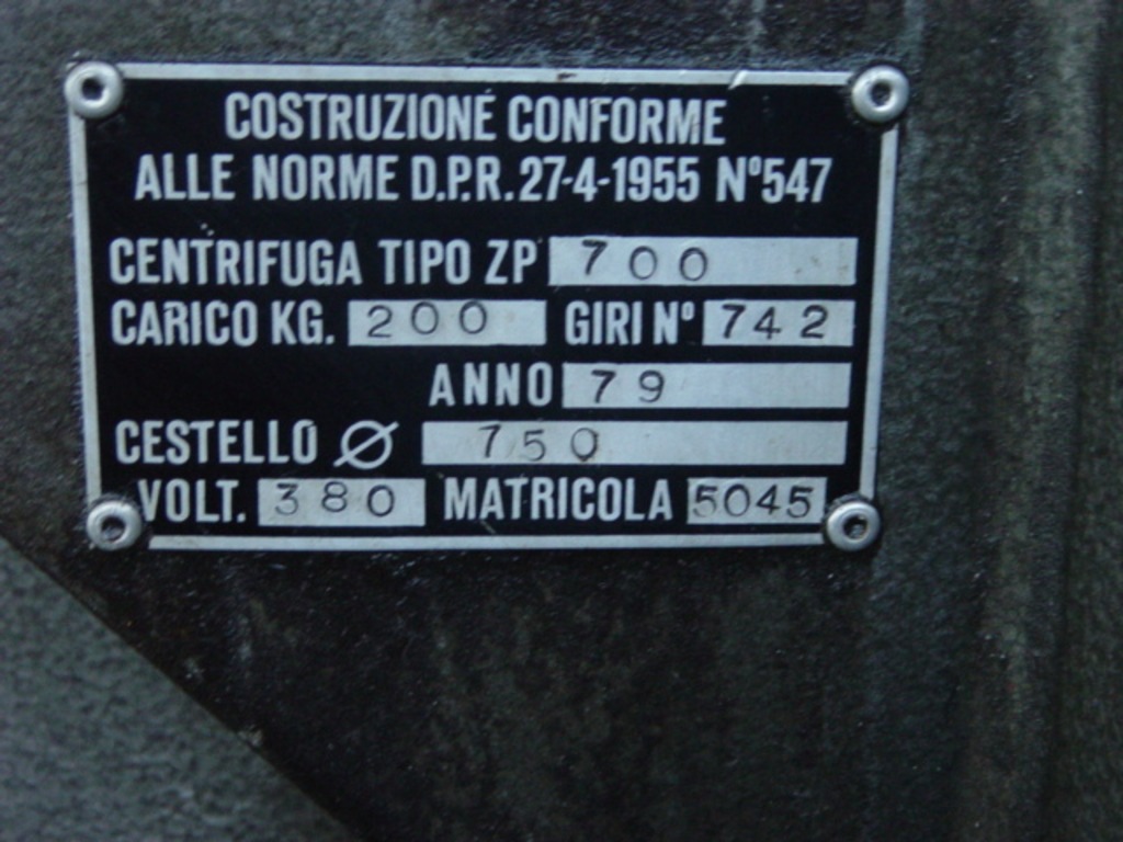 Centrifuga disoleatrice VIVALDI VP 700 in vendita - foto 3