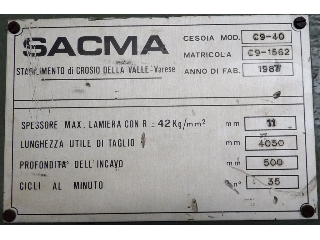 Cesoia SACMA mod. C9-40 in vendita - foto 3