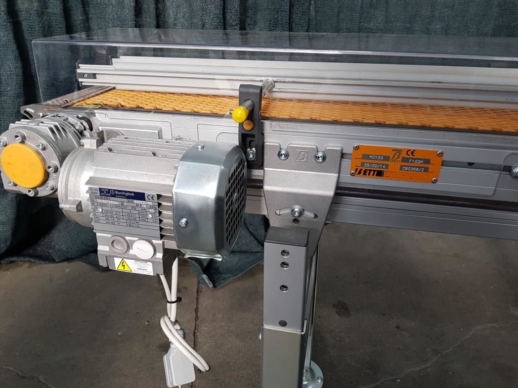 NASTRO TRASPORTATORE MOTORIZZATO CURVA A 90° BETT SISTEMI SERIE MC103 B-FLEX (MF-PK-NAS-206) in vendita - foto 4