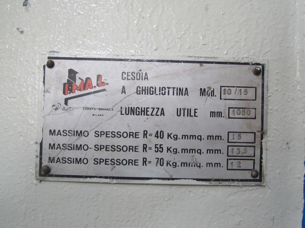 CESOIA IMAL A GHIGLIOTTINA 1050 x 15 mm in vendita - foto 8
