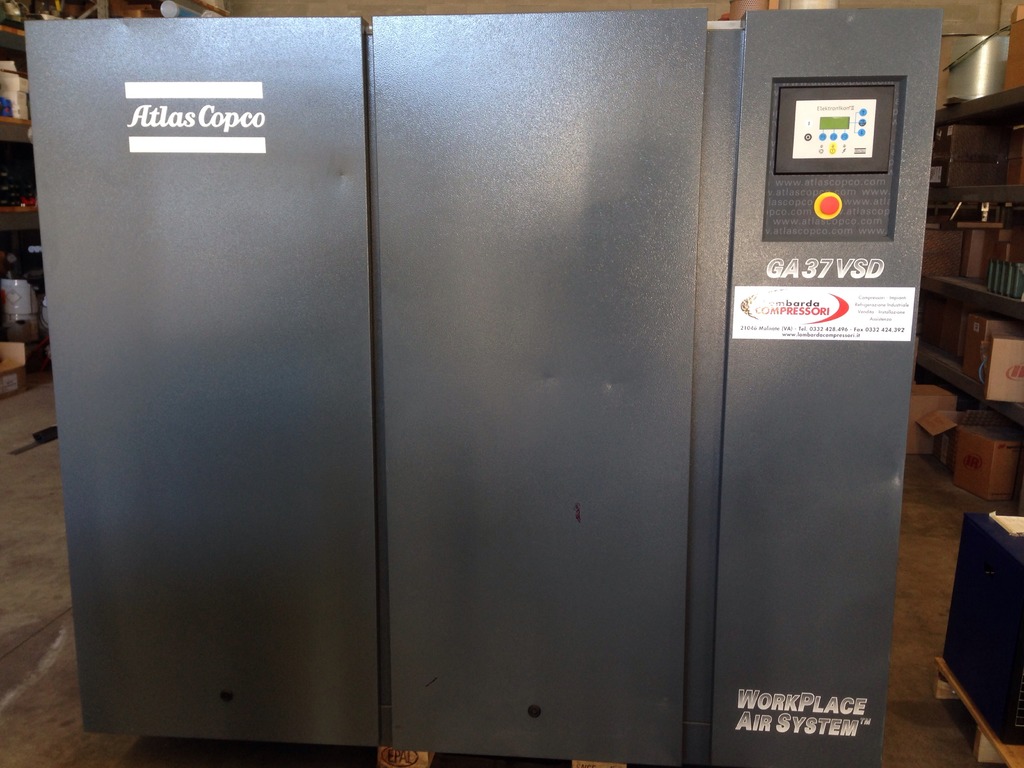 COMPRESSORE ROTATIVO USATO ATLAS COPCO MOD. GA 37 KW VSD in vendita - foto 1