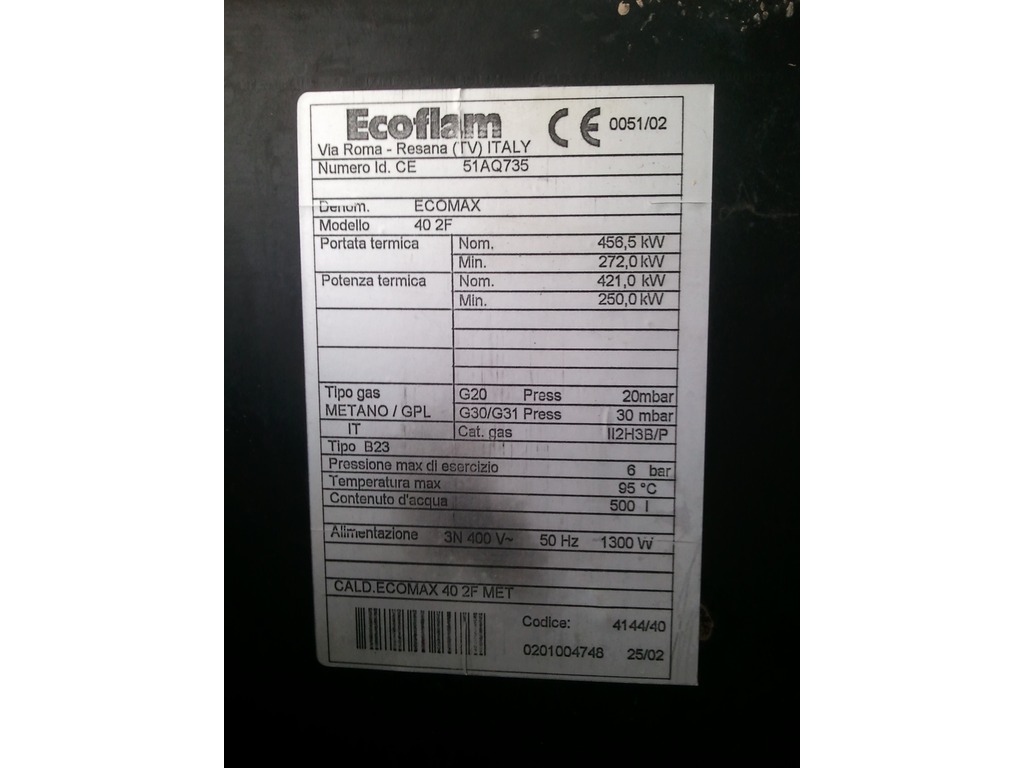 Vendo caldaia Ecoflam  industriale da riscaldamento in vendita - foto 1