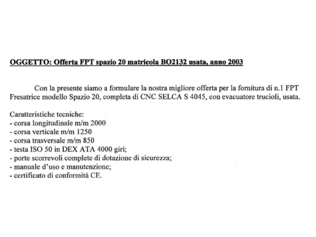 FRESATRICE FPT SPAZIO 20 in vendita - foto 5