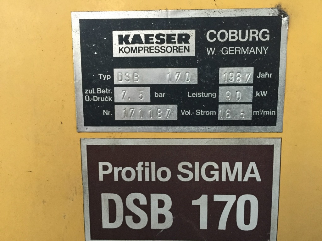 COMPRESSORE D’ARIA KAESER A VITE MODELLO DSB 170 in vendita - foto 2
