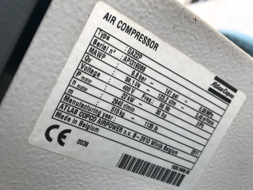 Atlas Copco G22 - seminuovo in vendita - foto 3
