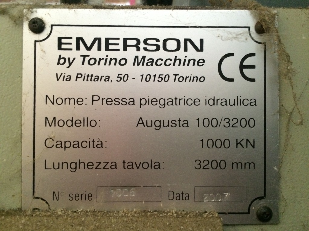 "Pressa idraulica Emerson   modello Augusta 100/3200 in vendita - foto 3