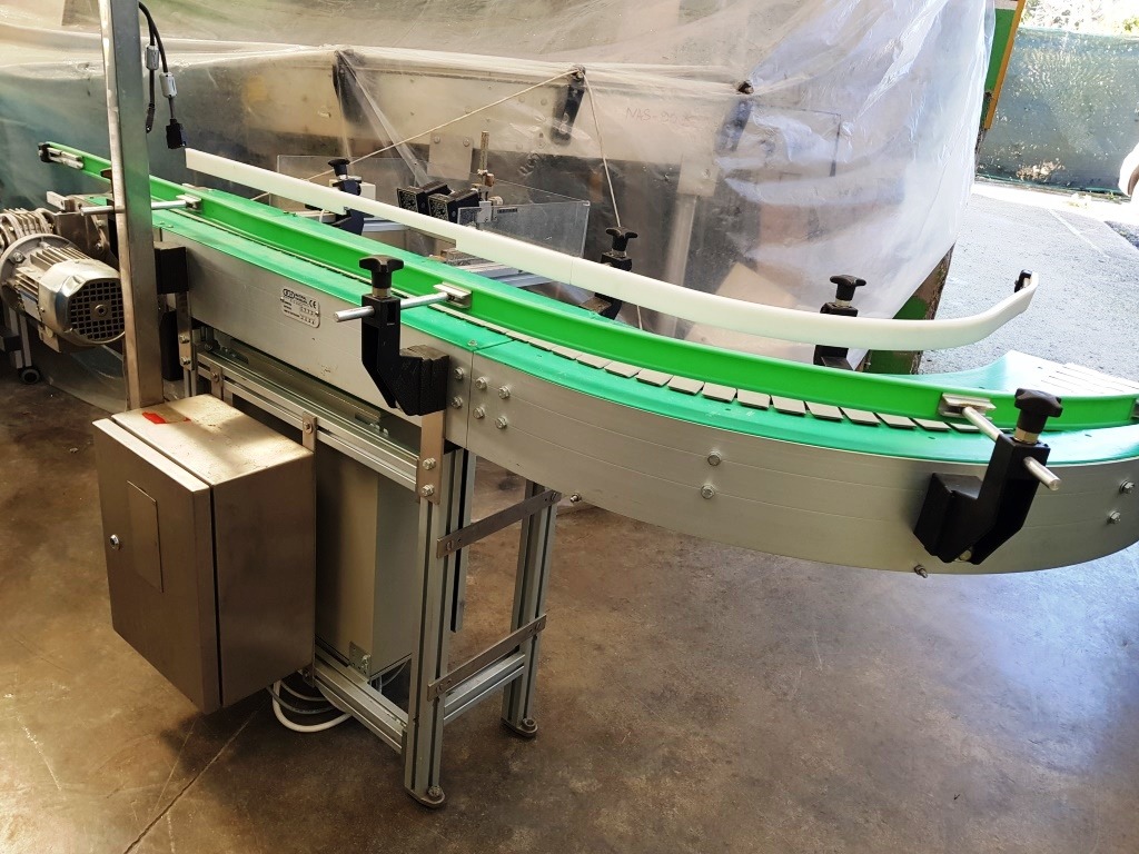 NASTRO TRASPORTATORE MOTORIZZATO A TAPPARELLE CON CURVA A 90° MATERIAL HANDLING (COD. MF-PK-NAS-245) in vendita - foto 2