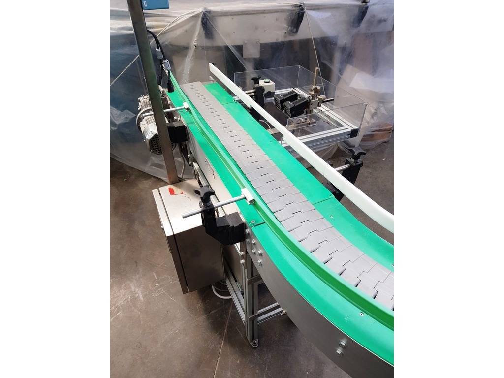 NASTRO TRASPORTATORE MOTORIZZATO A TAPPARELLE CON CURVA A 90° MATERIAL HANDLING (COD. MF-PK-NAS-245) in vendita - foto 4