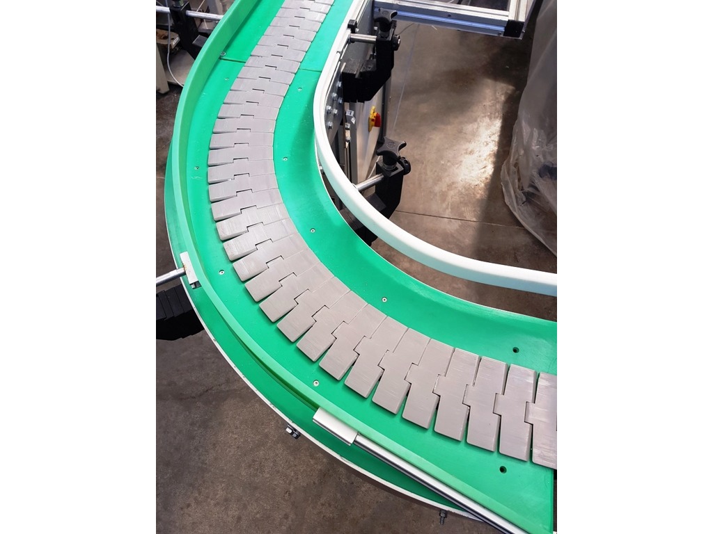 NASTRO TRASPORTATORE MOTORIZZATO A TAPPARELLE CON CURVA A 90° MATERIAL HANDLING (COD. MF-PK-NAS-245) in vendita - foto 8