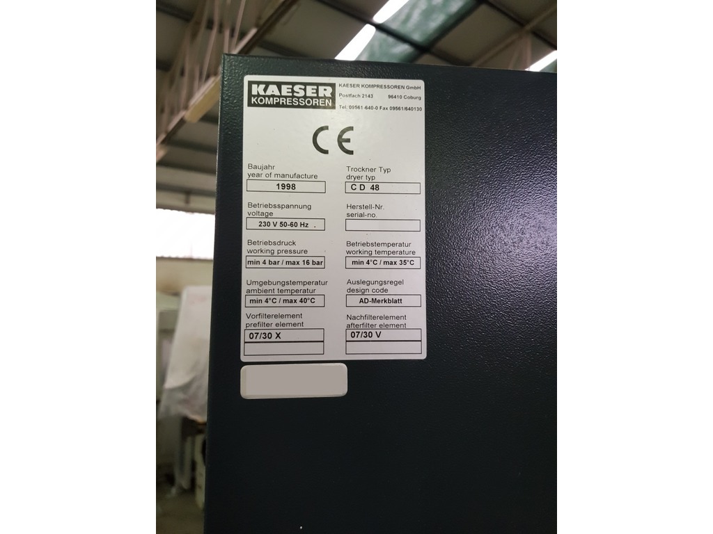 COMPRESSORE A VITE KAESER KOMPRESSOREN MOD. CD 48 (COD. IND-PR-COMPRE-11) in vendita - foto 7