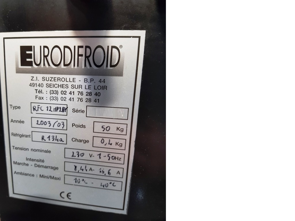UNITÀ REFRIGERATORE CHILLER EURODIFROID MOD. RFC12 (COD. IND-PR-UNI-35) in vendita - foto 3