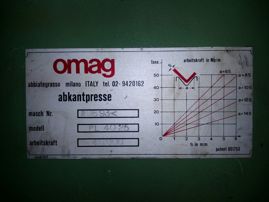 PIEGATRICE OMAG IDRAULICA 3050 x 40 TON USATA in vendita - foto 2