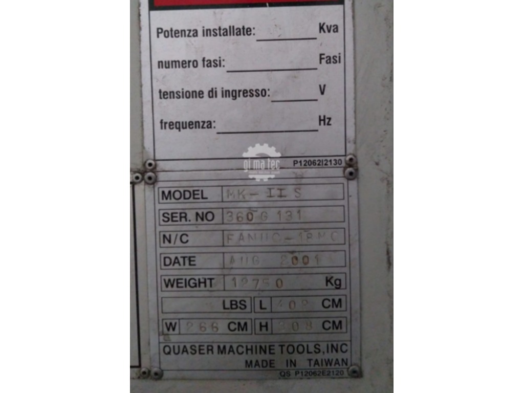 CENTRO DI LAVORO VERTICALE ROTOPALLER QUASER MK60IIS in vendita - foto 3