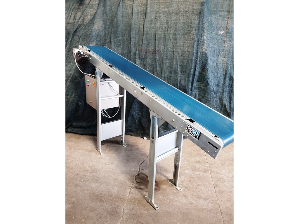 NASTRO TRASPORTATORE A TAPPETO MOTORIZZATO INCLINATO SOCO SYSTEM (COD. MF-PK-NAS-251) in vendita - foto 1