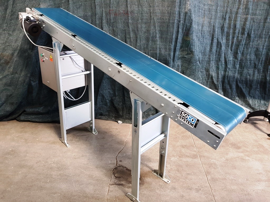 NASTRO TRASPORTATORE A TAPPETO MOTORIZZATO INCLINATO SOCO SYSTEM (COD. MF-PK-NAS-251) in vendita - foto 3