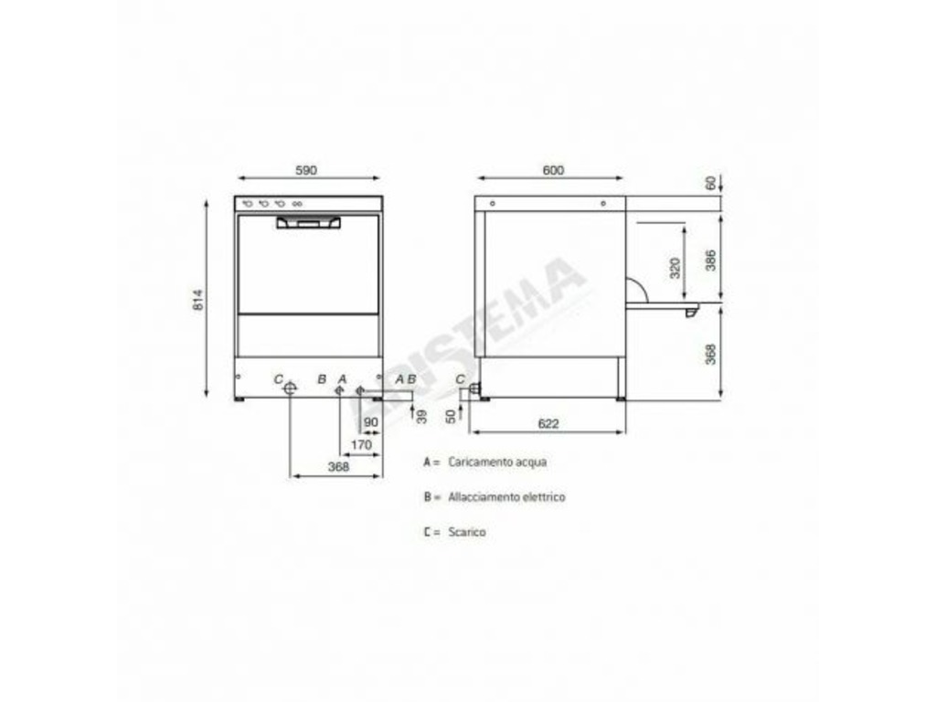 Lavastoviglie 26 lt. - Cesti 500x500 mm - Dosatori inclusi in vendita - foto 2