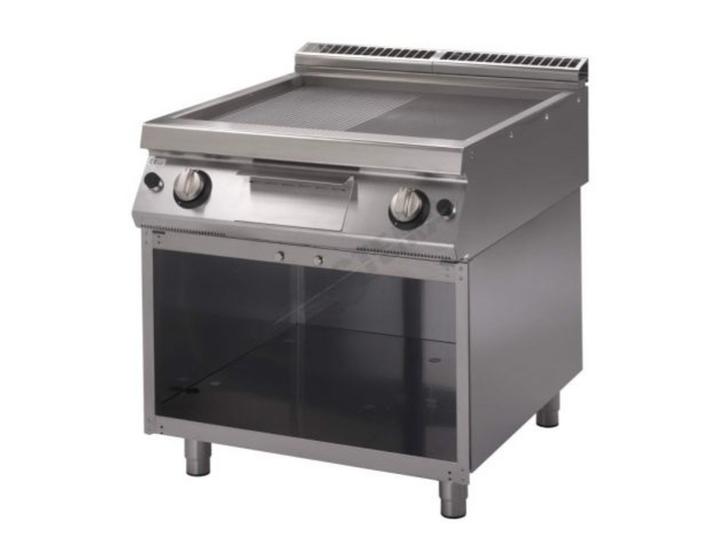 Fry top gas, su vano aperto. Piastra liscia e rigata, potenza 14 kW. in vendita - foto 1
