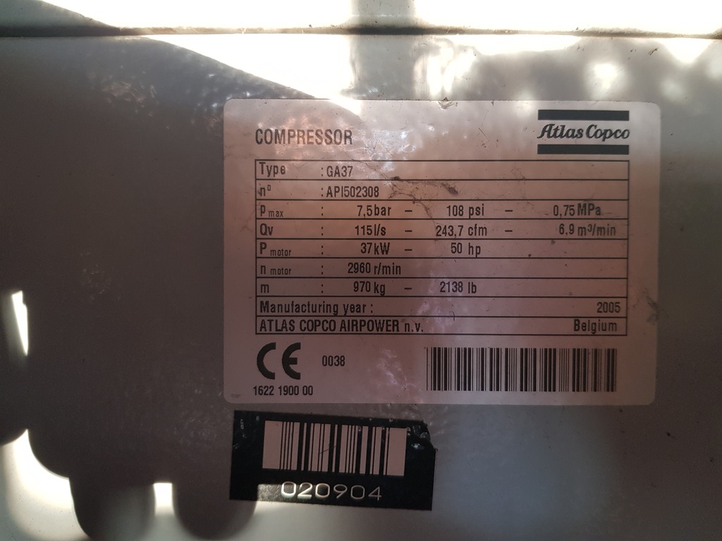 Compressore Atlas Copco GA 37 in vendita - foto 2