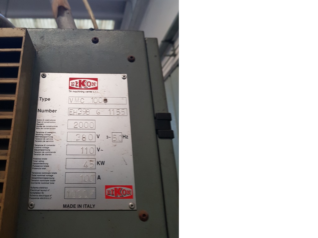 Centro di lavoro EIKON VMC 1000 Usato in Vendita in vendita - foto 2