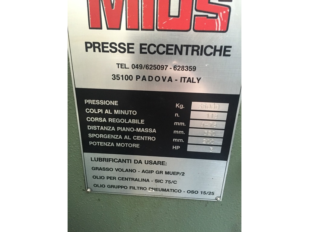 PRESSA MECCANICA MIOS MODELLO T 35 35 TON in vendita - foto 4