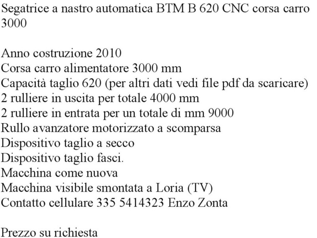 Segatrice a nastro automatica BTM B 620 CNC in vendita - foto 10