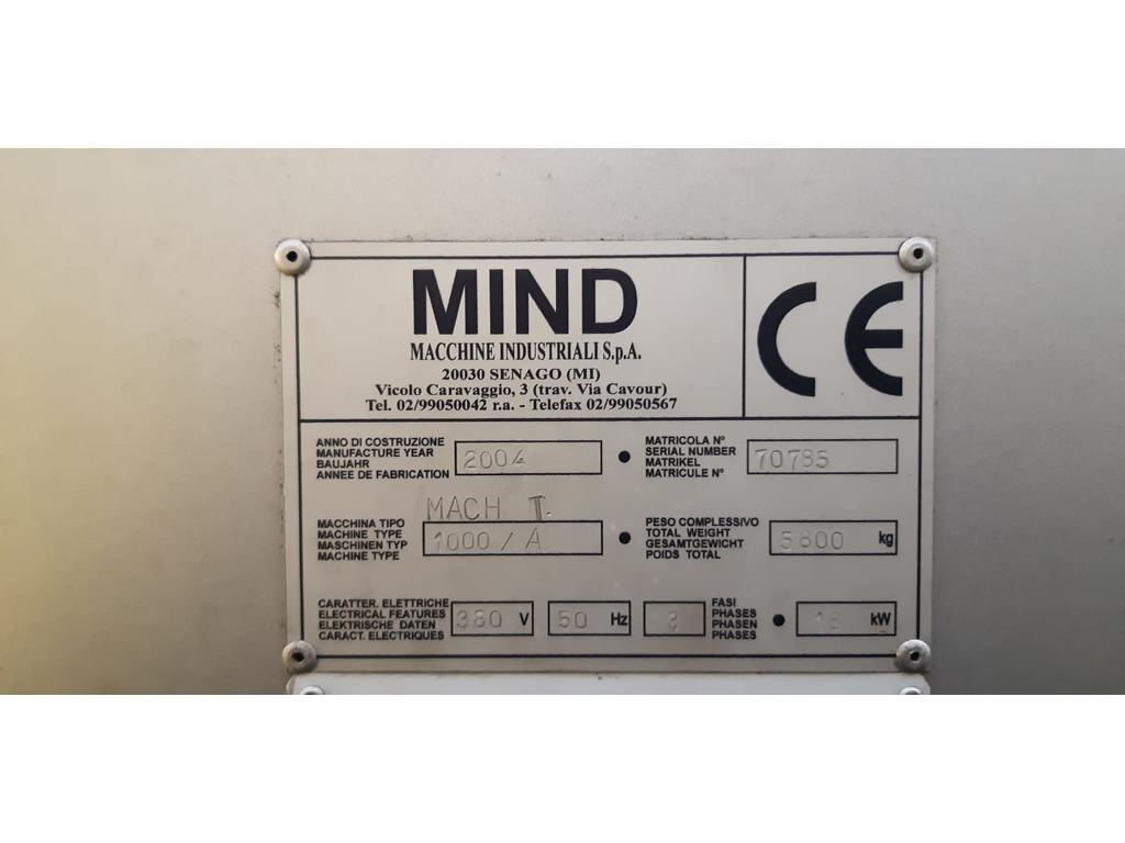 CODICE 1621 CENTRO DI LAVORO MACH T VERT MIND MOD MACH.T VMC 1000-A USATO; in vendita - foto 6