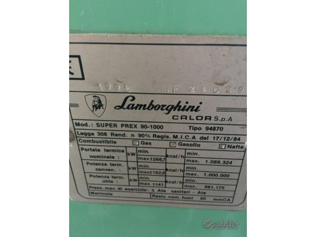 CALDAIA LAMBORGHINI in vendita - foto 2
