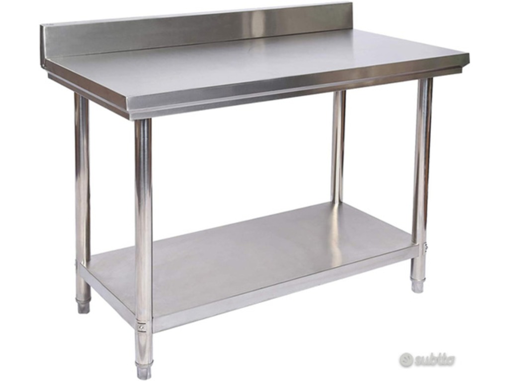 Tavolo di Lavoro Acciaio Inox con Bordo protezione in vendita - foto 1