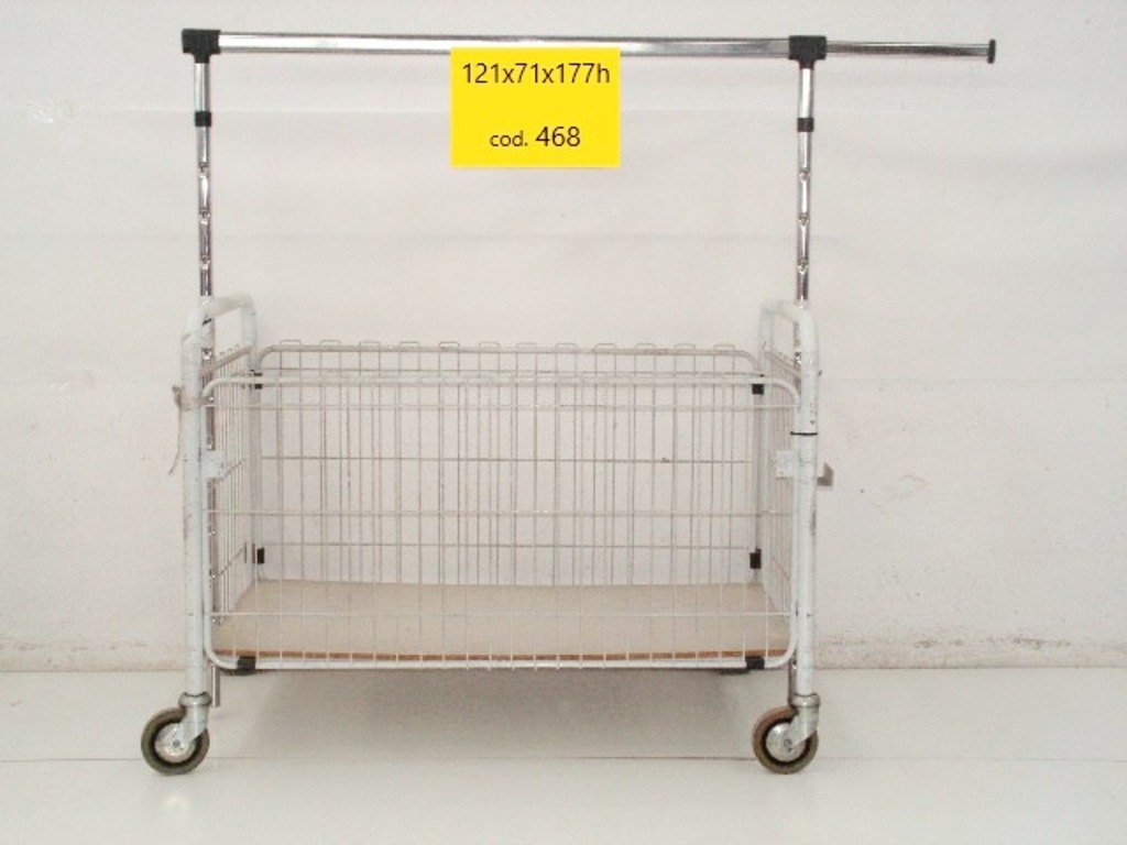 CARRELLO CESTA CON STENDER APPENDIABITI ESTENDIBILE in vendita - foto 1