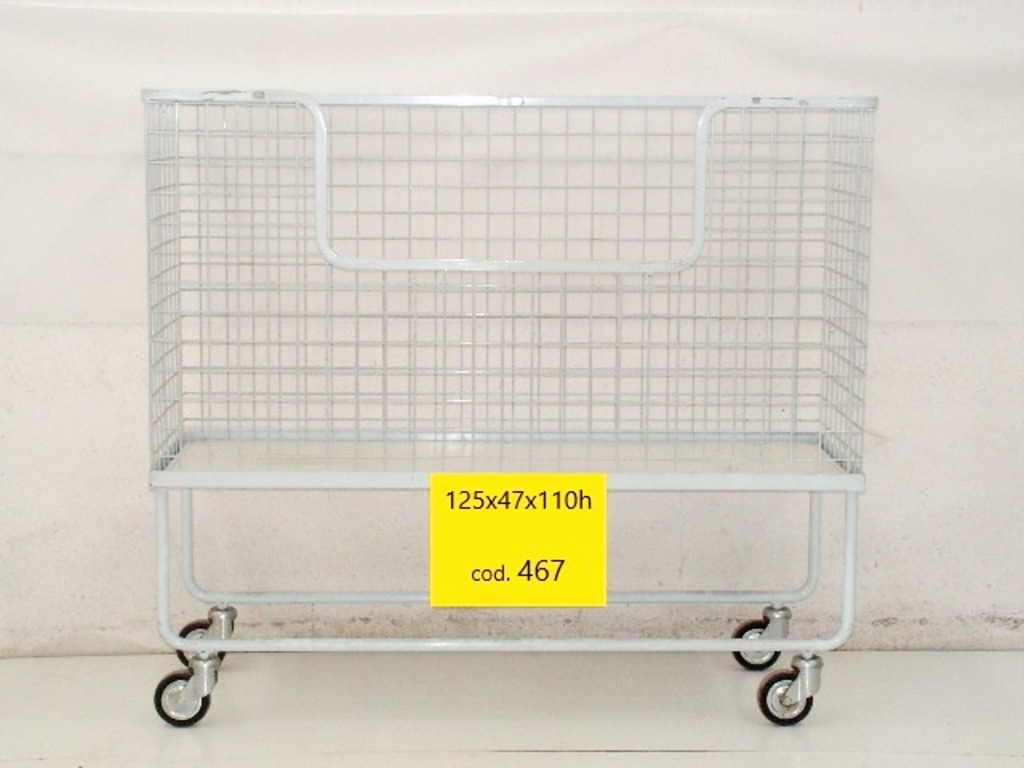 CARRELLO CESTA IN ACCIAIO PLASTIFICATO in vendita - foto 1