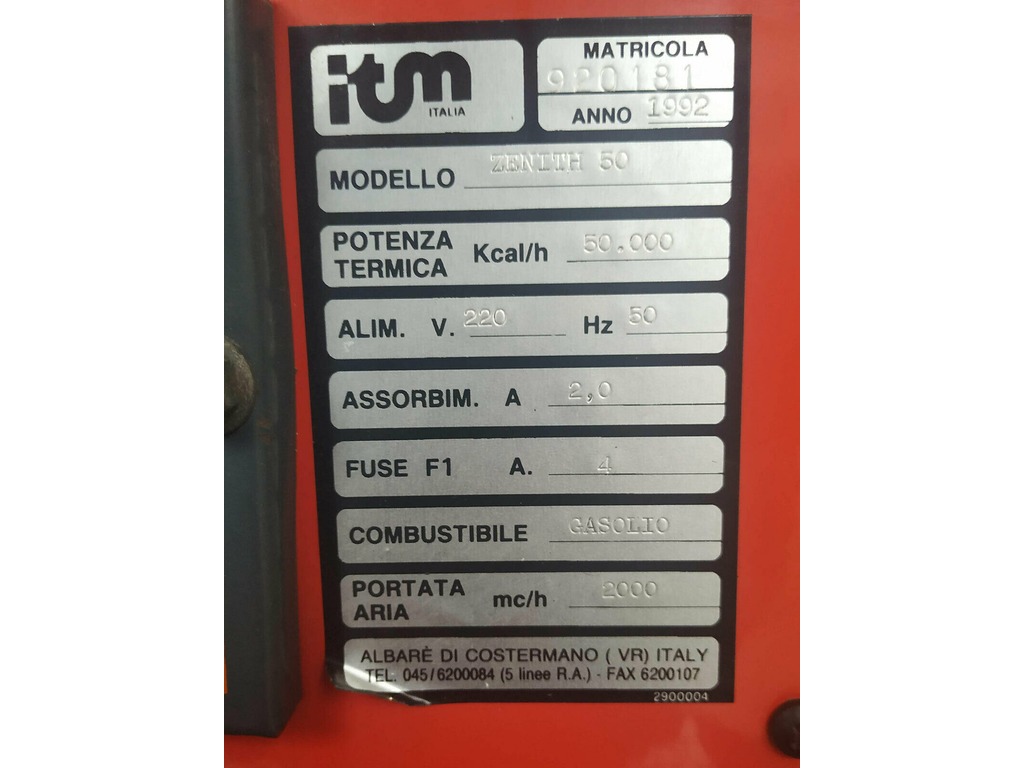 Generatore di aria calda a gasolio Zenith 50 220V in vendita - foto 5